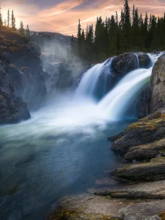 пейзаж, природа, красота, водопад