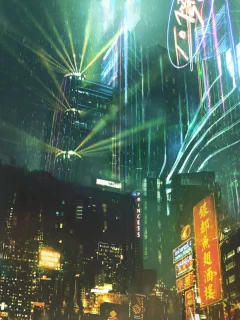 города, фантастика, ночь