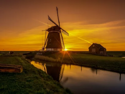 пейзаж, природа, красота, мельница