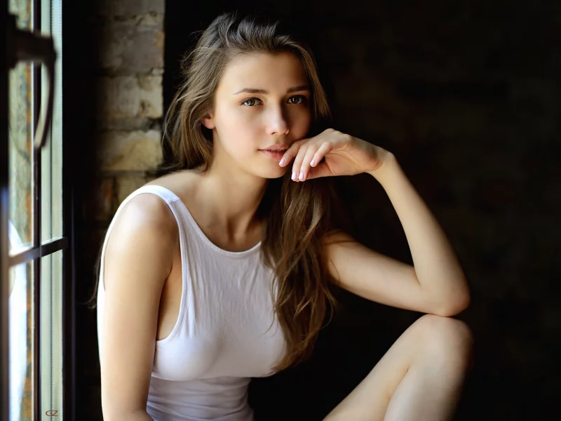 девушка, взгляд красивая