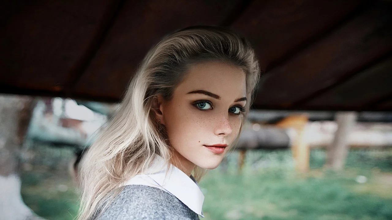 девушка, красивая, взгляд