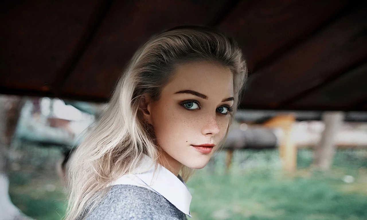 девушка, красивая, взгляд