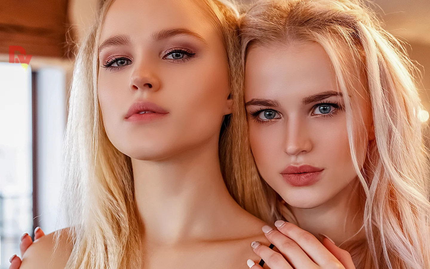 allochka veymar, alena emelyanova, two women, eyeshadow, portrait