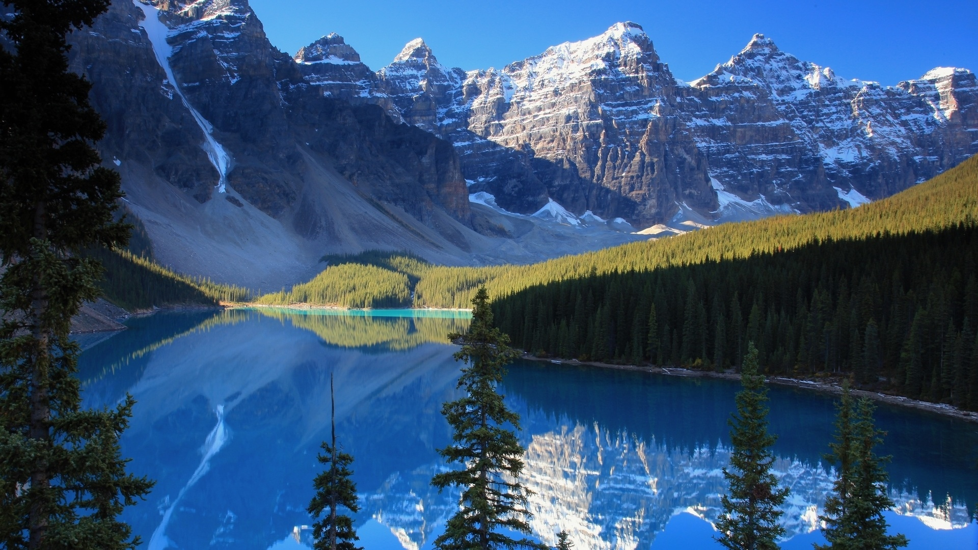озеро, горы, канада