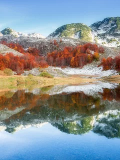 природа, горы, озеро, лес