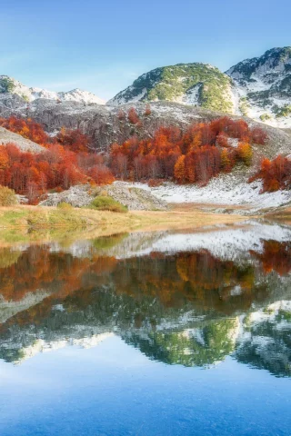 природа, горы, озеро, лес