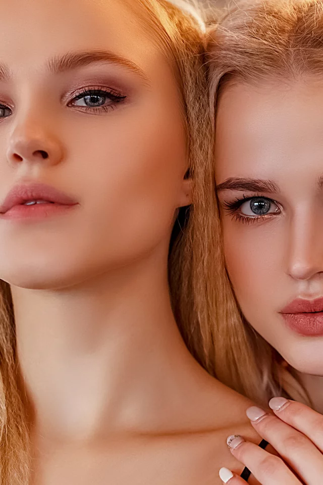 allochka veymar, alena emelyanova, two women, eyeshadow, portrait