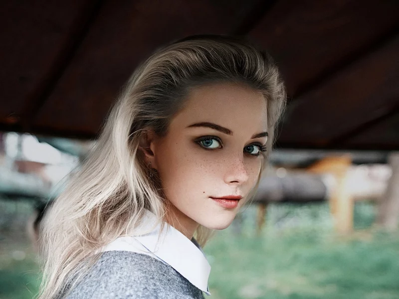 девушка, красивая, взгляд