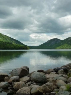 природа, горы, озеро, лес