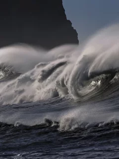 природа, море, скалы, прибой, волна