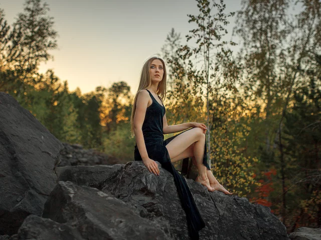 девушка, красивая, на природе