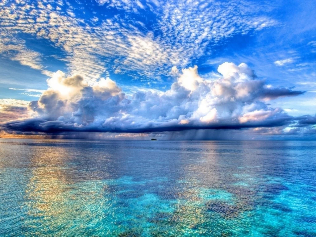 пейзаж, море, небо, облака