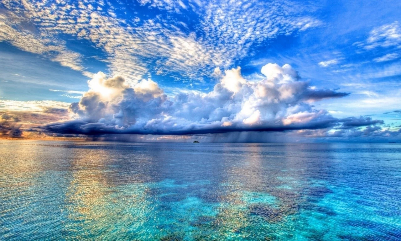 пейзаж, море, небо, облака