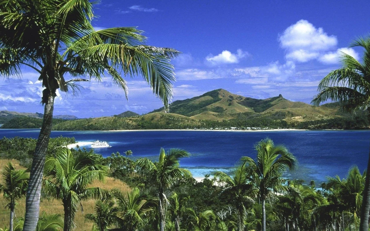 природа, море, остров, пальмы, фиджи, fiji