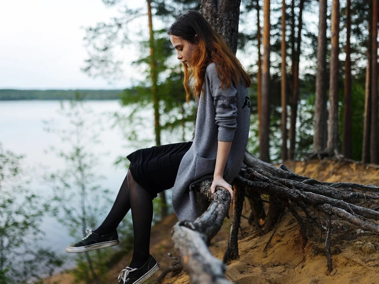 девушка, красивая, на природе
