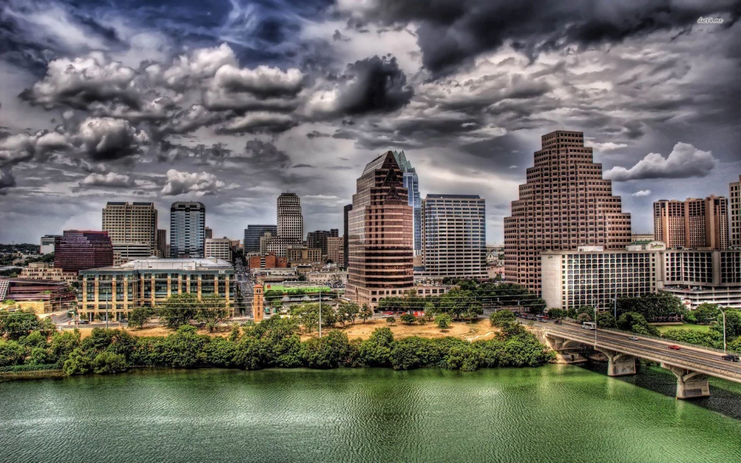 город, остин, austin, техас, небоскрёб, пруд