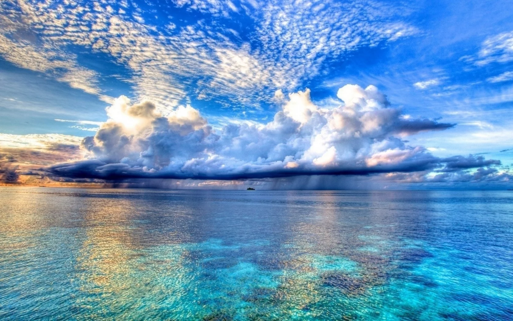 пейзаж, море, небо, облака