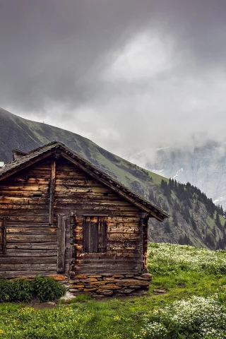 горы, домик, гриндевальд, швейцария