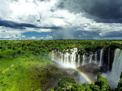 природа, африка, ангола, лес, водопад