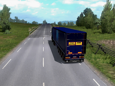 renault, euro truck simulator 2, в пути, с прицепом