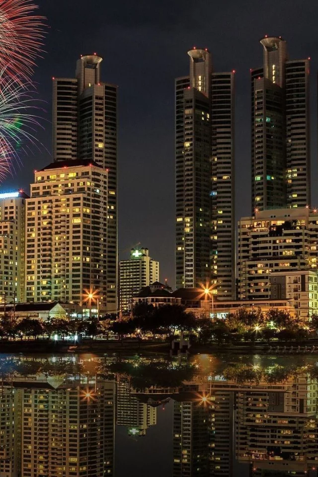 город, таиланд, бангкок, bangkok, ночь, фейерверк