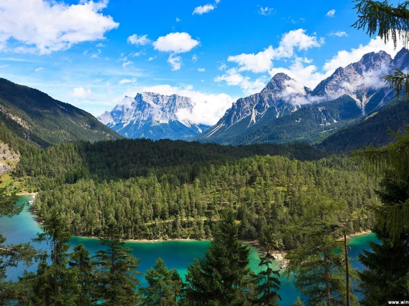 пейзаж, горы, озеро, австрия, austria, лес