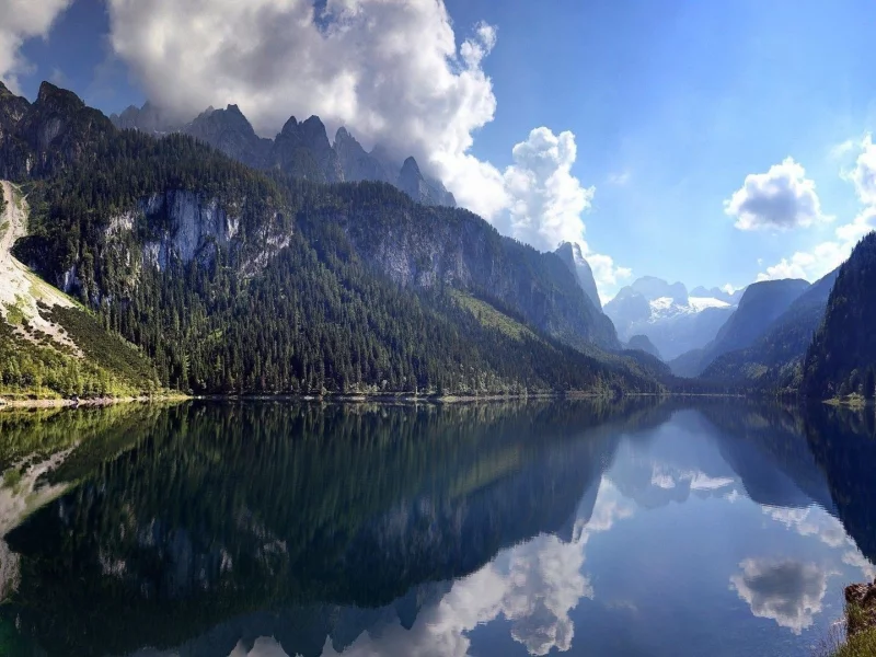 пейзаж, горы, озеро, австрия, austria, облака