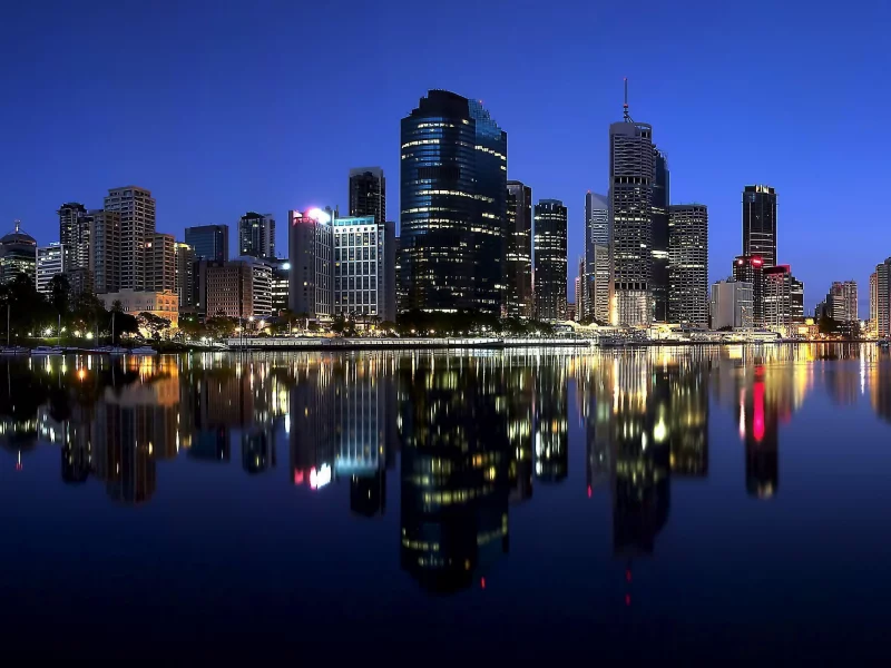 город, брисбен, brisbane, австралия, ночь