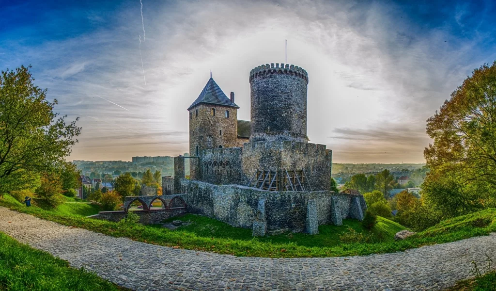 замок, дорога, фон