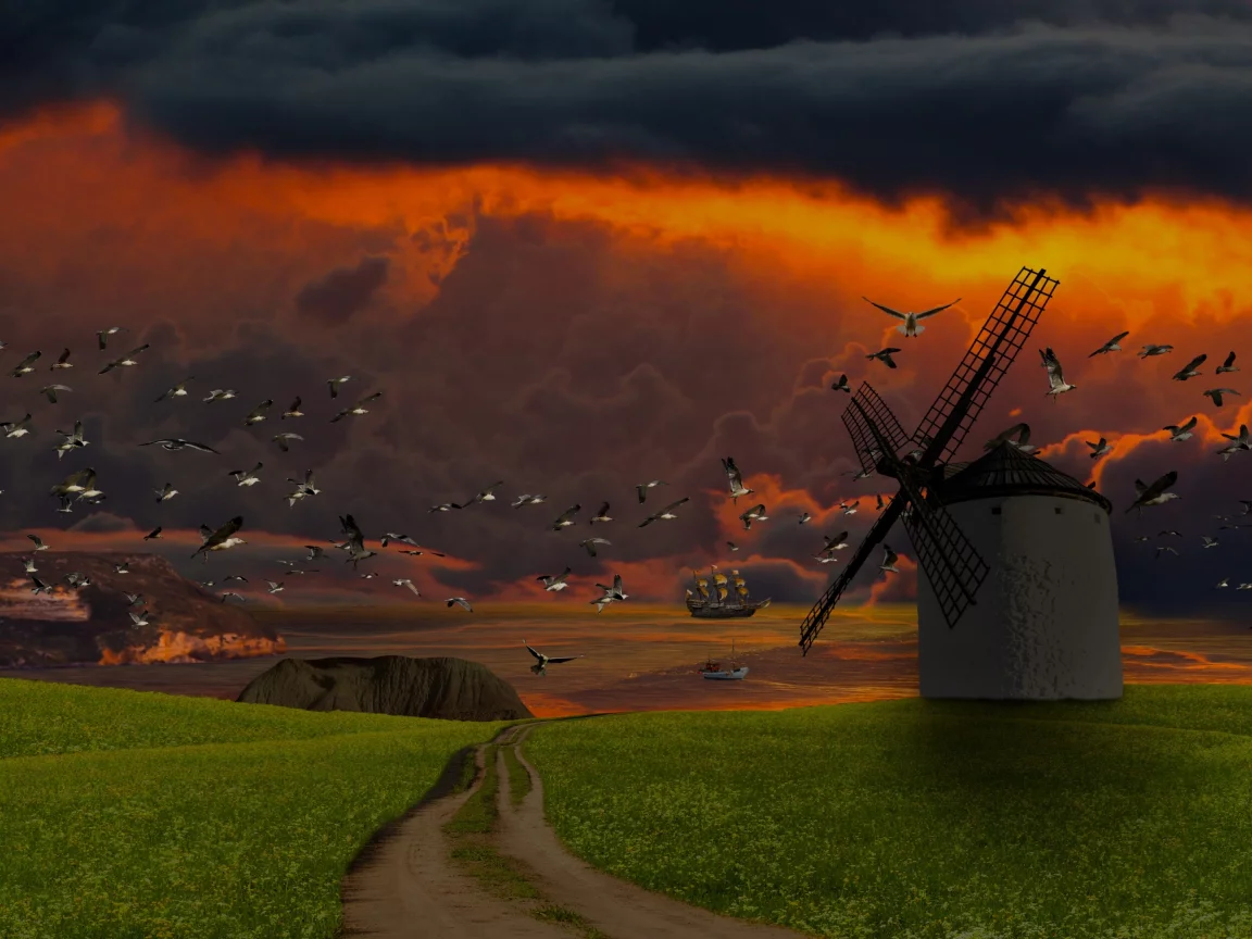 природа, пейзаж, закат