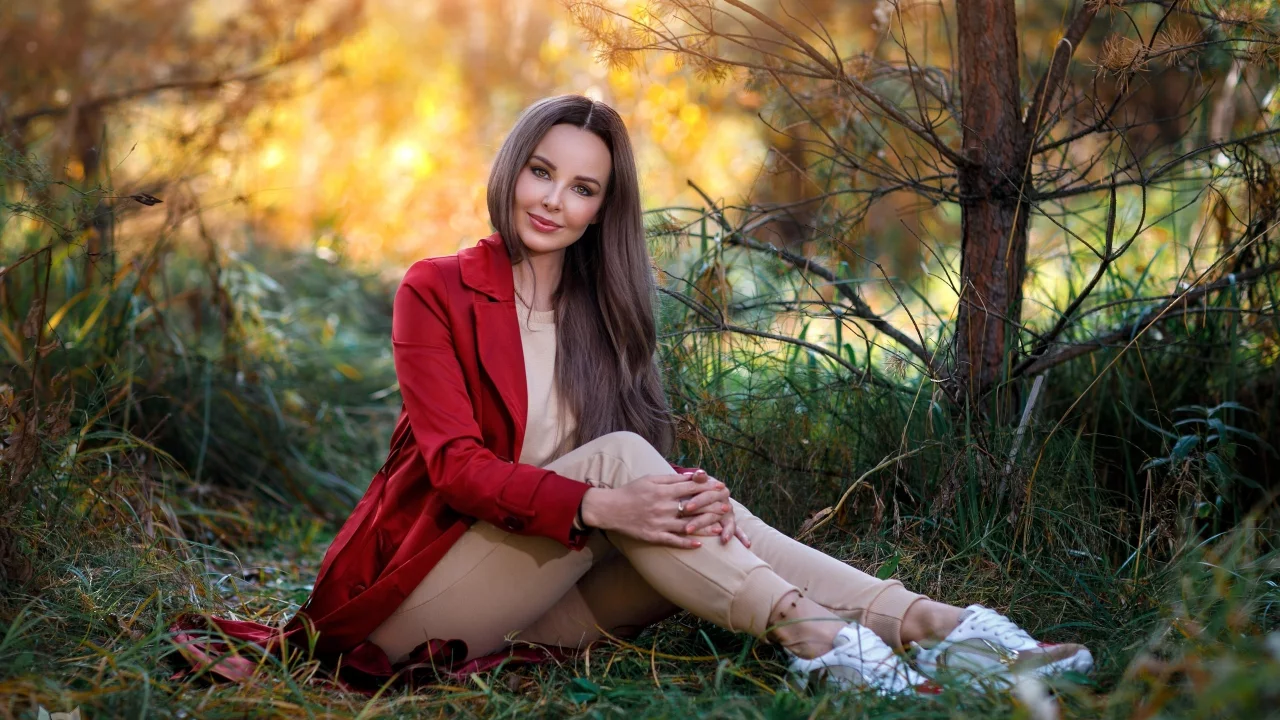 девушка, милая, симпатичная, природа, лес