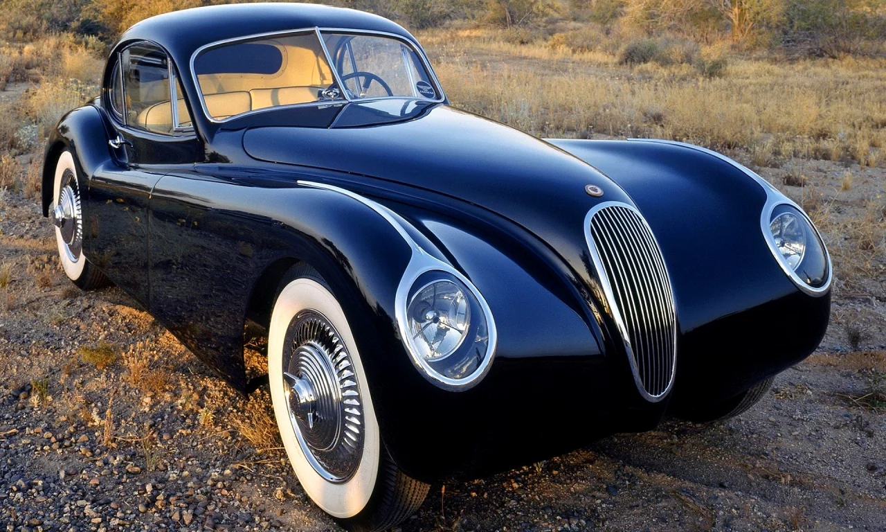 auto, jaguar coupe, retro