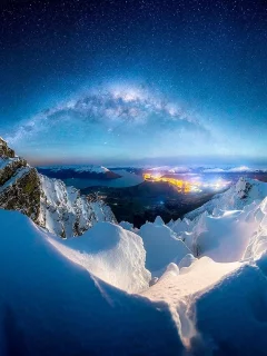 природа, горы, небо, звёзды