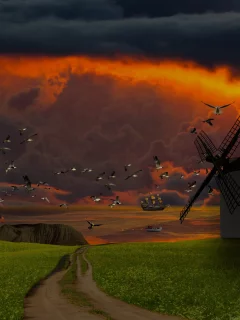 природа, пейзаж, закат
