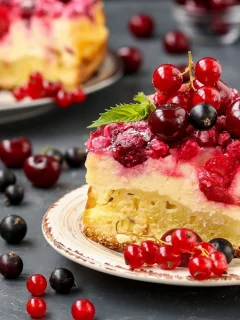 пирог, кусок, ягоды