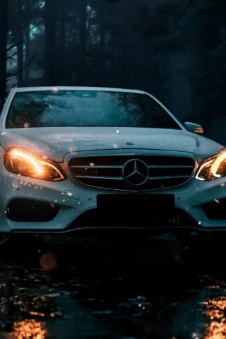 автомобиль, мерседес, ночь