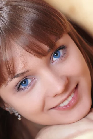 девушка, взгляд, улыбка