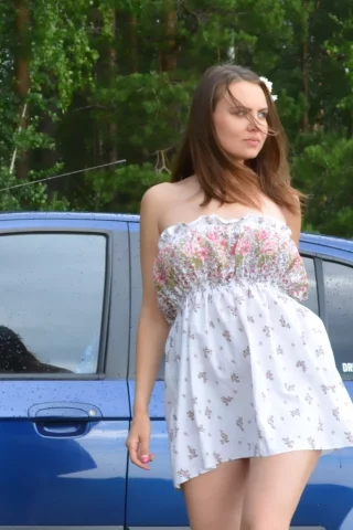 девушка, автомобиль