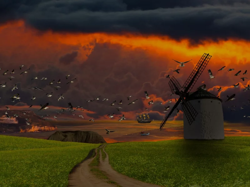 природа, пейзаж, закат