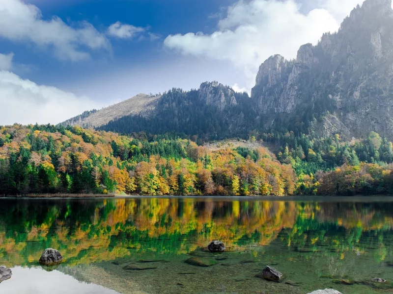 природа, горы, озеро, лес