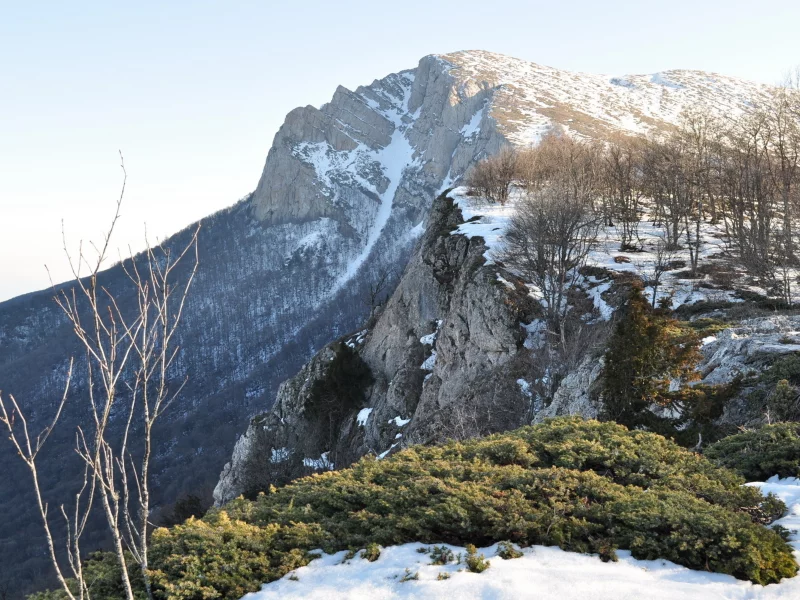 гора, снег