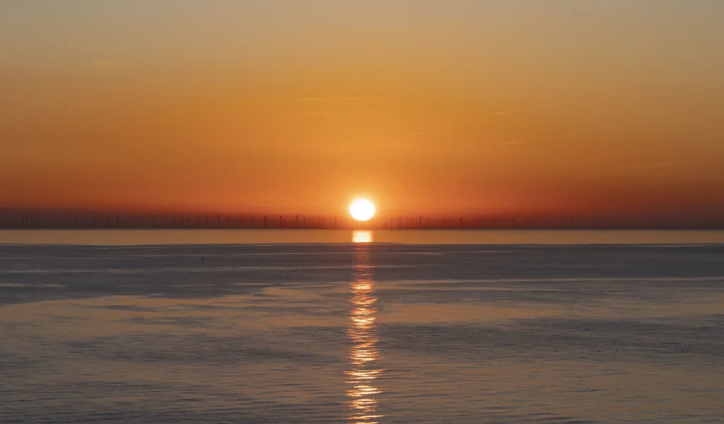 море, закат, горизонт