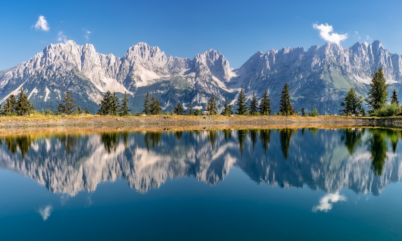 озеро, горы, альпы, австрия, тироль