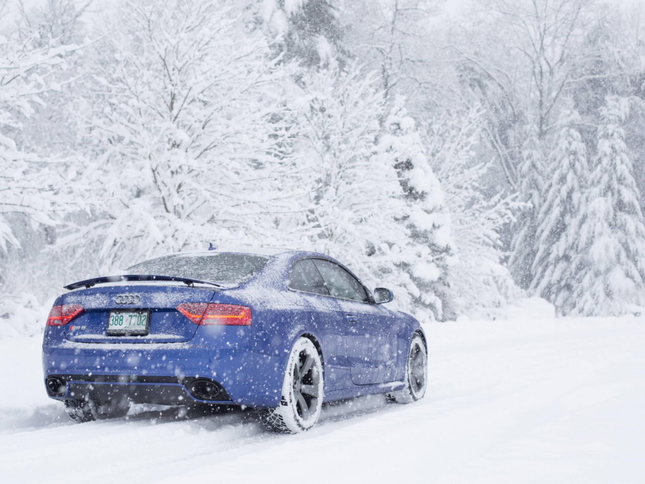 auto, audi, снег, зима