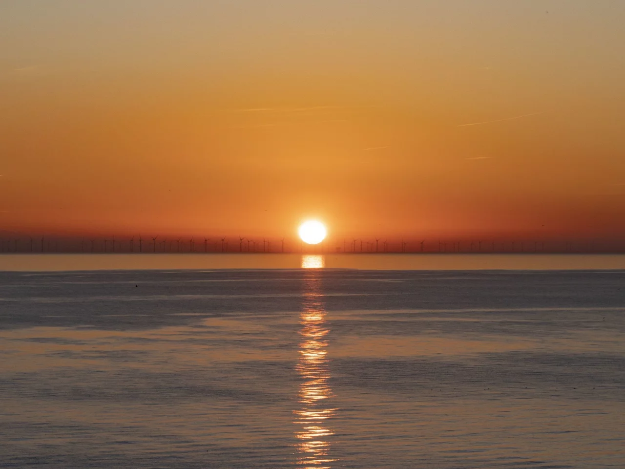 море, закат, горизонт