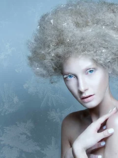девушка зима, взгляд