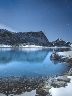 озеро, зима