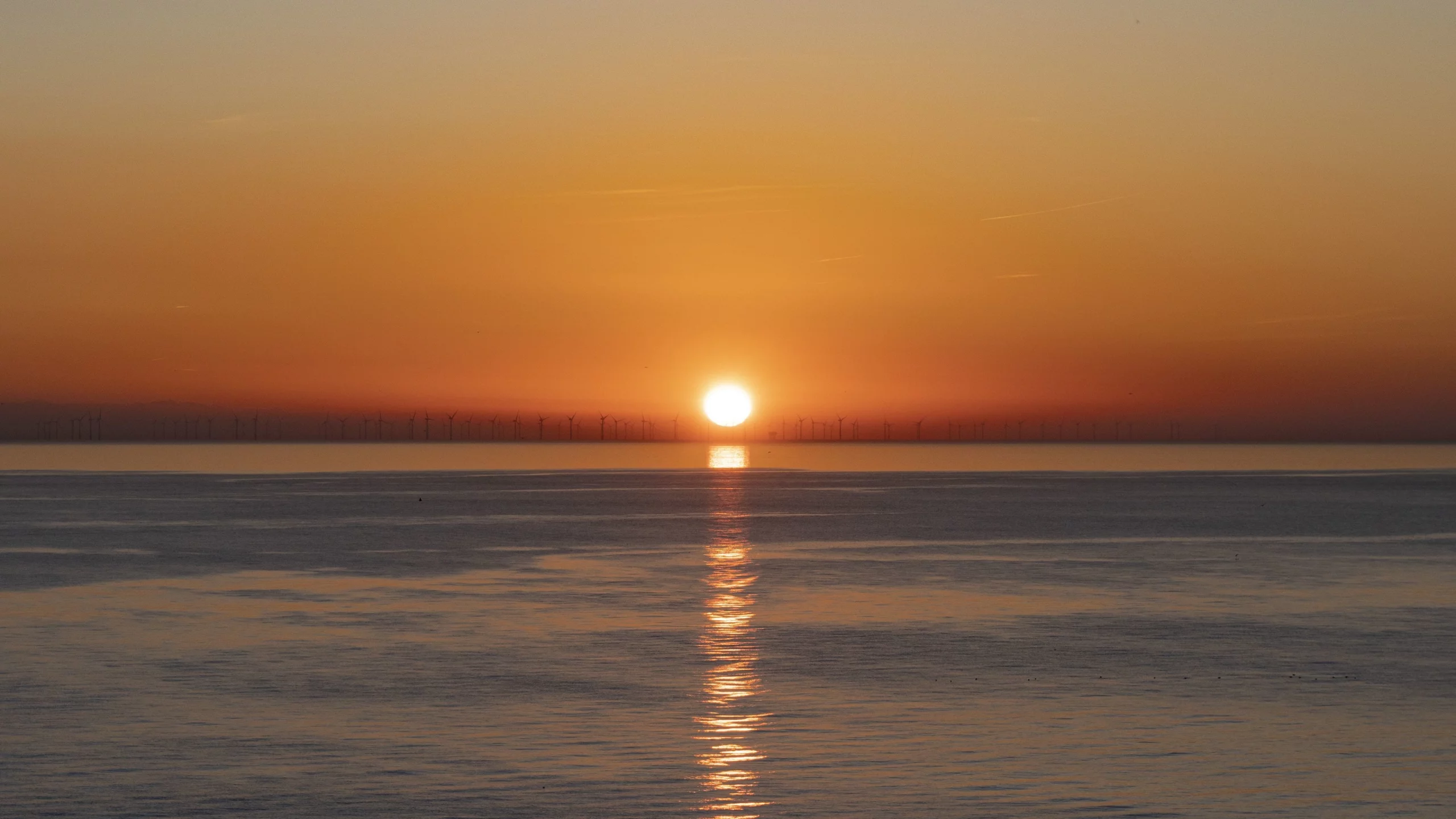 море, закат, горизонт
