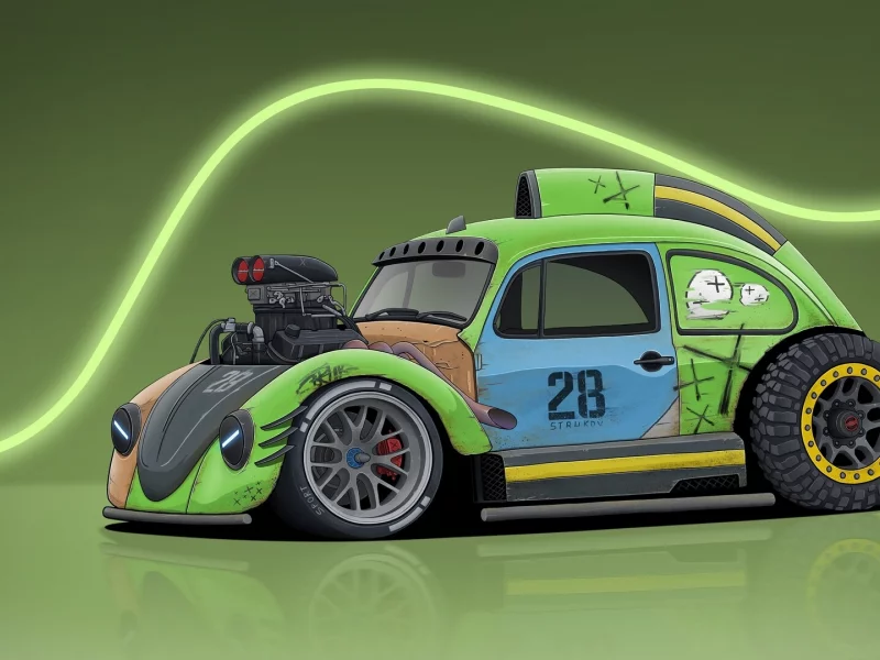 auto, volkswagen beatle, tuning
