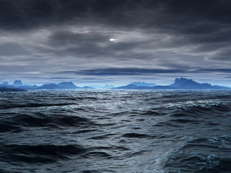 море, небо, облака, горизонт